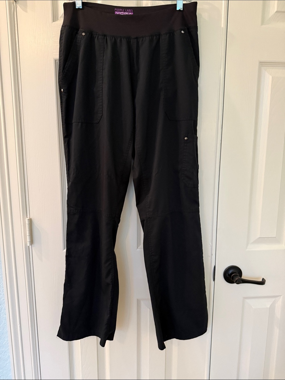 Purple label yoga size medium black scrub pants